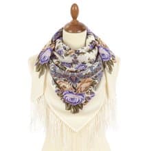 Authentic Pavlovo Posad Russian Shawl Scarf Soft 100% Wool 89x89 cm 2004-3