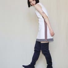 南瓜Vintage。Paul Smith 白色 拼接 無袖 洋裝