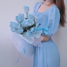 2025七夕 情人節藍色 韓式花束  生日花束 女友禮物