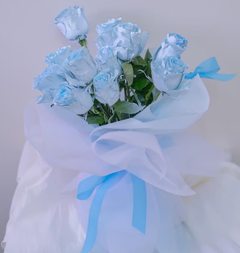 2025七夕 情人節藍色 韓式花束  生日花束 女友禮物