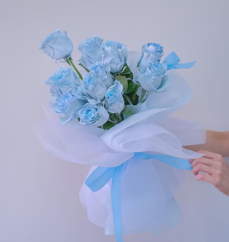 2025七夕 情人節藍色 韓式花束  生日花束 女友禮物