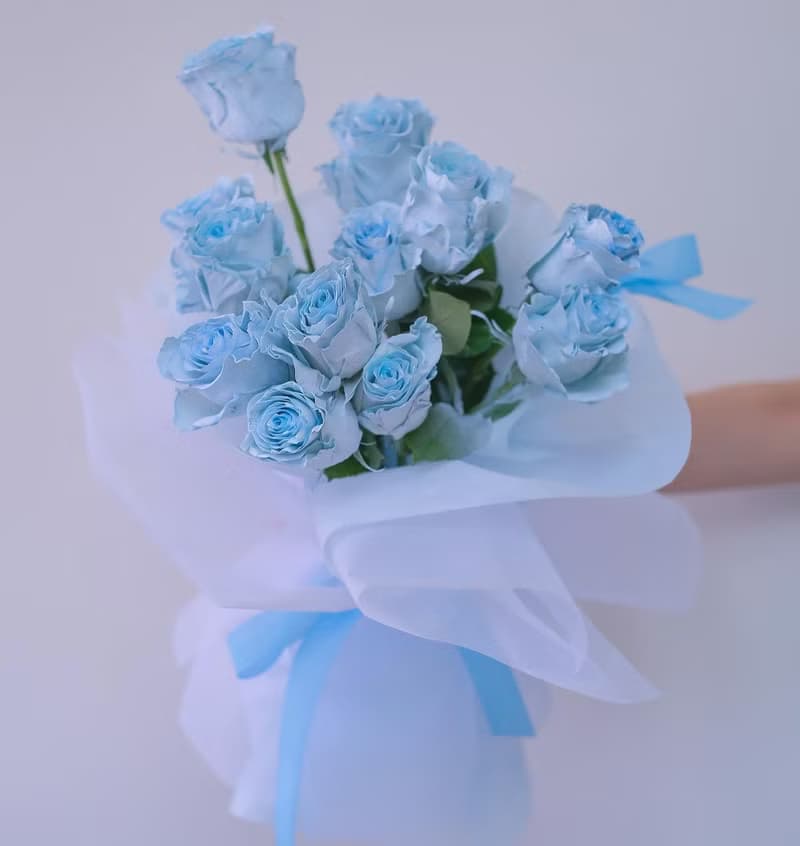 2025七夕 情人節藍色 韓式花束  生日花束 女友禮物