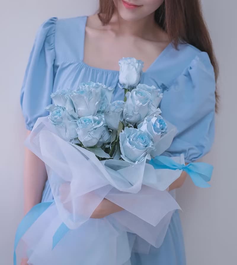 2025七夕 情人節藍色 韓式花束  生日花束 女友禮物