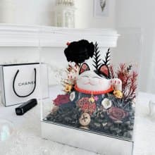 黑金招財貓開運永生花禮