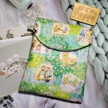 袋物系列-日本限量設計師柔棉布動物聚餐款-7.8吋電子書保護套-