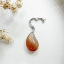 幸福玉釦-水滴 紅玉髓/手鍊吊飾掛飾 可做項鍊配戴/