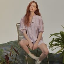 【換季特惠】真絲雙縐家居服四件套翻領真絲睡衣夏季女套裝送禮
