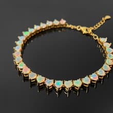 2件85折 | 非洲澳寶蛋白石純銀手鏈 (極光幻彩 29顆滿彩 歐泊)