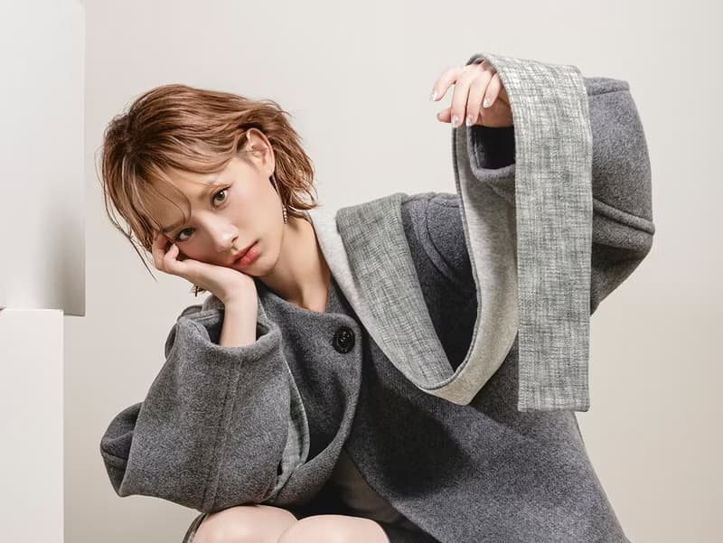 Mist 系列 - 銀慕 * 灰色 十字紋 混織毛料 棉料 圍巾 連帽圍巾