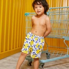 Beach Babe & Beach Boy : Baby & Adult Swim Trunks : Lemon