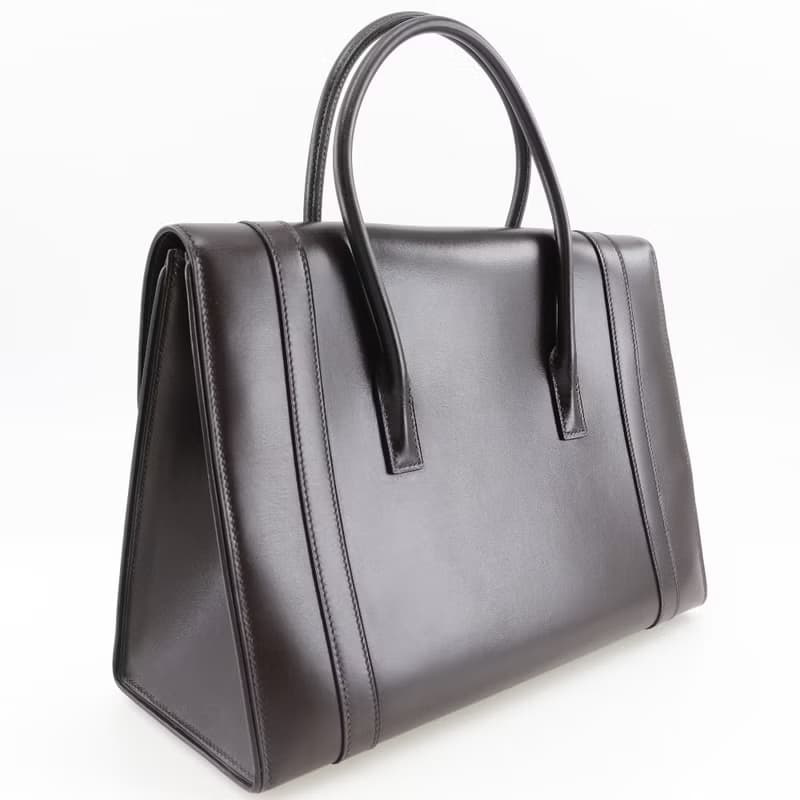 【日本直送】エルメス HERMES ドラッグ30 ハンドバッグ ボックスカーフ 茶 レディース【中古】