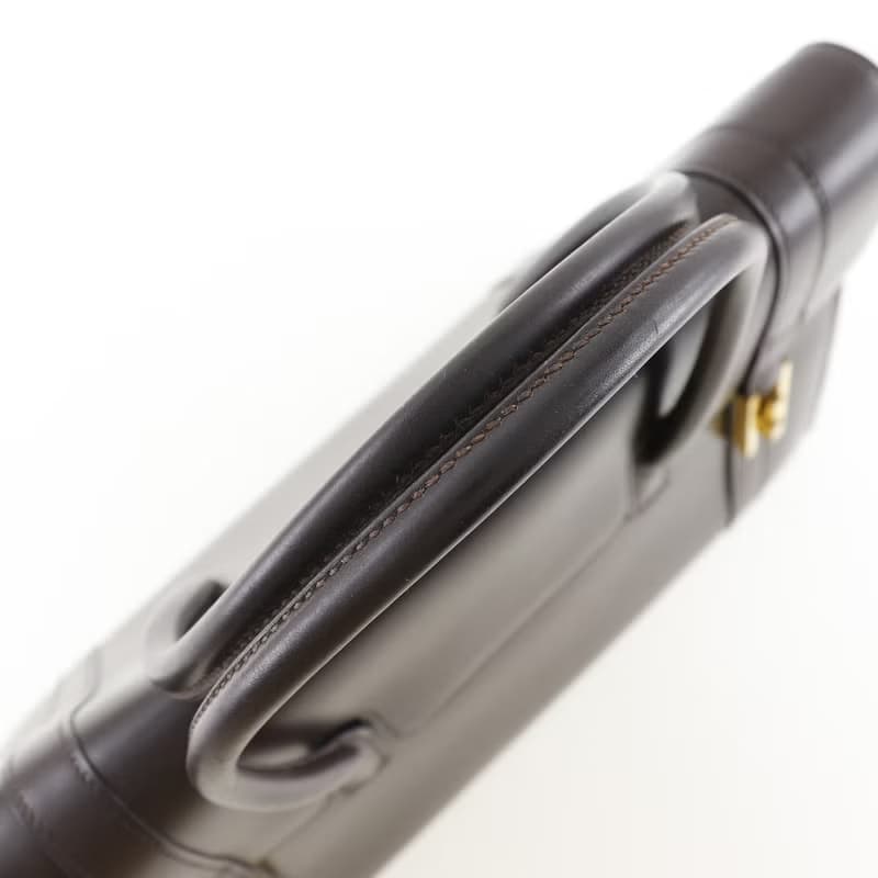 【日本直送】エルメス HERMES ドラッグ30 ハンドバッグ ボックスカーフ 茶 レディース【中古】