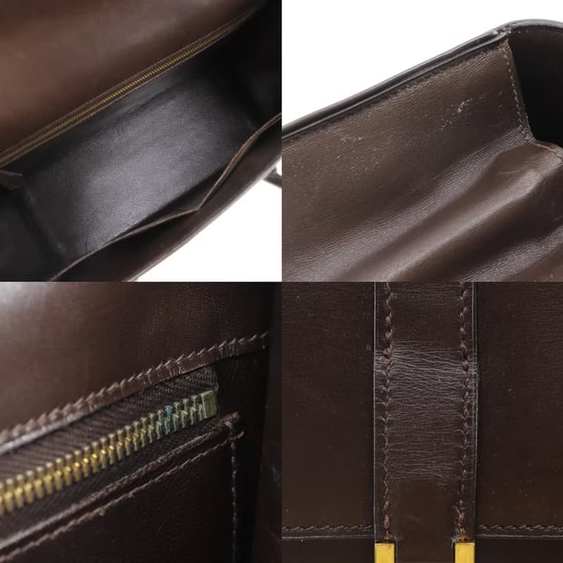 【日本直送】エルメス HERMES ドラッグ30 ハンドバッグ ボックスカーフ 茶 レディース【中古】