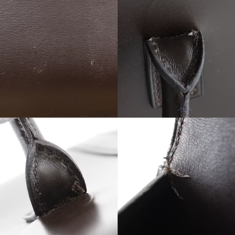 【日本直送】エルメス HERMES ドラッグ30 ハンドバッグ ボックスカーフ 茶 レディース【中古】