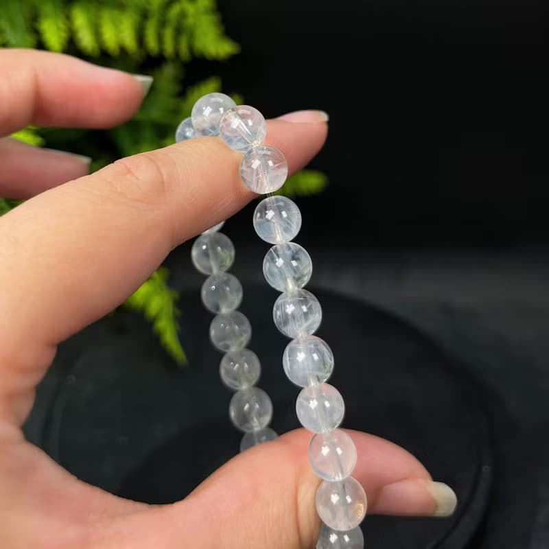 天然藍針水晶手釧 冰透天使之翼異象水晶手環 提升脈輪能量 信心