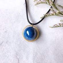 【擴香項鍊】香水精油項鍊-紺藍珍珠光|手作陶藝|香氛