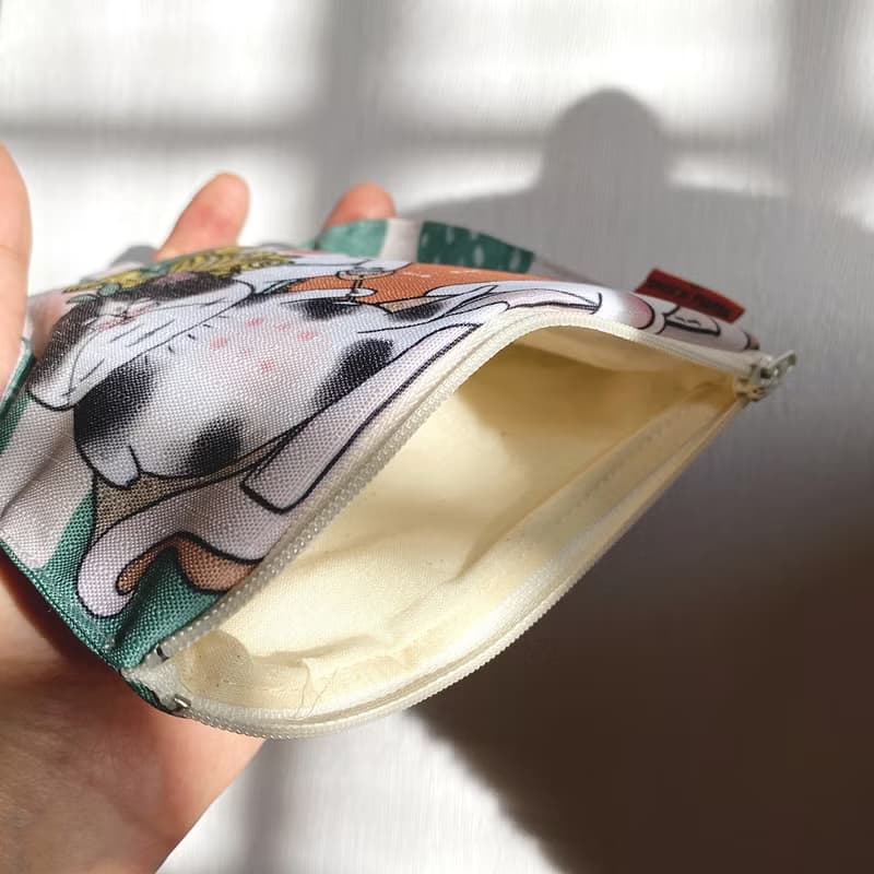 豬鼻女與貓 真皮卡套零錢包