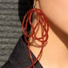 Crystal.EAA 設計款琉璃耳飾 KC金赤練垂絲耳環