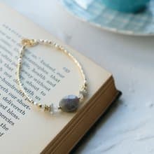 經典大寶石  - 黃銅拉長石手鍊