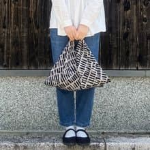 手提袋  吾妻袋 幾何学 2025 黒 M / harunohi