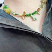 恐龍玩球 項鍊 捷克珠頸鏈 串珠項鍊 手作項鍊 恐龍項鍊 童趣