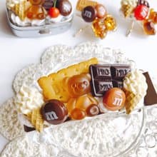 hair clip, hair accessory, fake sweets,choco,fake food, food sample, present,swe