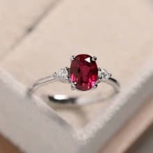9.0 x 7.0 mm. Beautiful Natural ruby ring silver sterling size 7.0 free resize