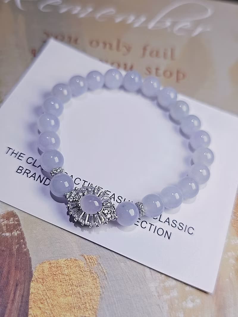 貴氣•招財|莫內花園紫珠+冰粉紫蛋萬用台|緬甸A貨翡翠純銀手串