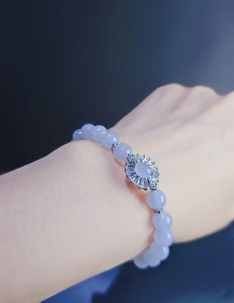 貴氣•招財|莫內花園紫珠+冰粉紫蛋萬用台|緬甸A貨翡翠純銀手串