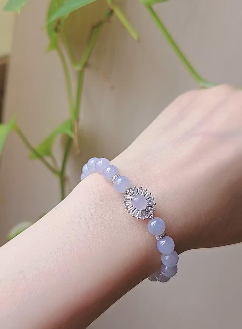 貴氣•招財|莫內花園紫珠+冰粉紫蛋萬用台|緬甸A貨翡翠純銀手串