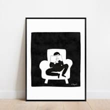 Art print/ The Reader / Illustration poster A3,A2