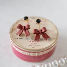 蝴蝶結 軟陶耳環 / 耳夾 / 耳針/ Luminous Red