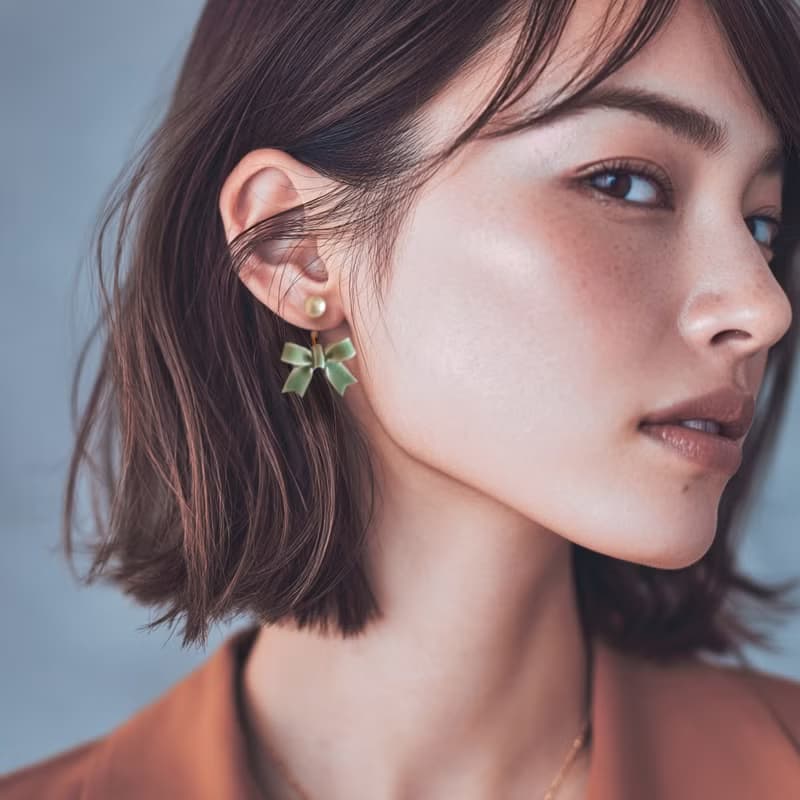 蝴蝶結 軟陶耳環 / 耳夾 / 耳針/ Luminous Red