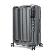 【Deseno笛森諾】尊爵傳奇V 25吋前開式拉鍊行李箱-鈦灰