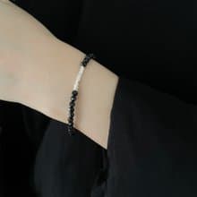 星塵 | 黑尖晶石 碎銀 | 水晶手鍊