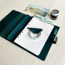 Accademia A5 六孔活頁本皮革書衣 /手帳/ -森青色