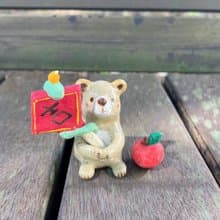 A Lu 小熊送大吉平安陶擺飾/禮拜/手作手繪 美國陶土 原創僅此一