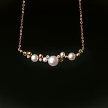 【Moriarty Jewelry】淡水養珠 - 不規則排列 - 14K  小鑽項鍊