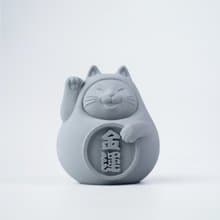 【平安福氣財運到】胖胖招財貓 (中) 清水灰