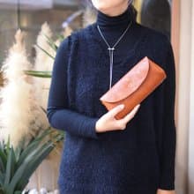 日本輕熟女 經典摔花軟質牛皮多夾層長夾 Made in Japan by CHAM