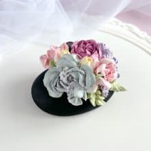 韓式奶油土擠花擴香石/擴香花/薰香花(黑) 蛋形盆栽
