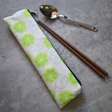 外出餐具組(筷袋+筷子+湯匙)_檸檬
