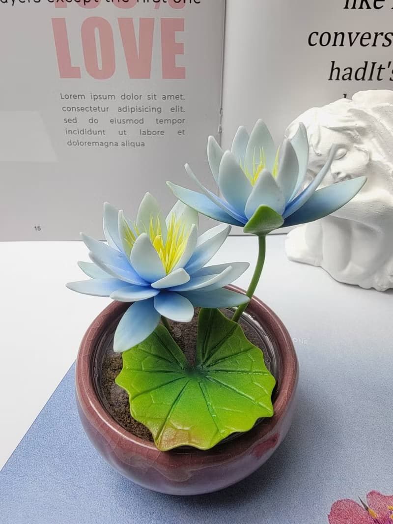 冷瓷土/黏土花藝-睡蓮小盆栽/送禮