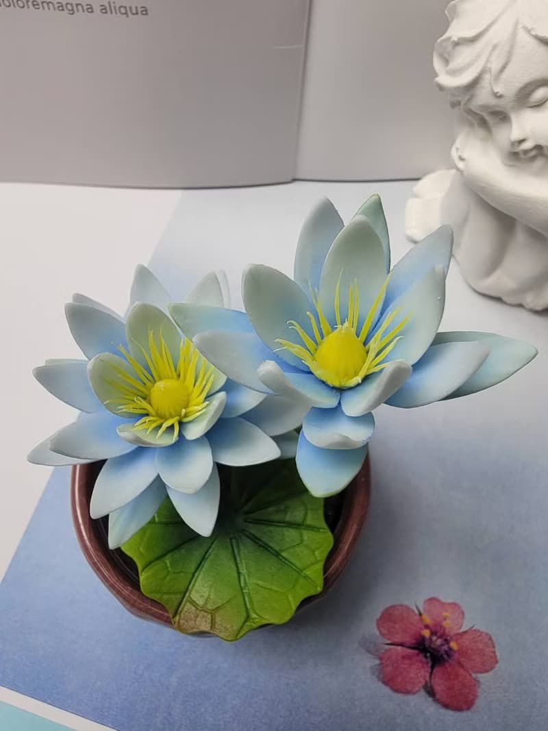 冷瓷土/黏土花藝-睡蓮小盆栽/送禮