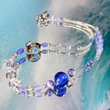 Sea Collection - 'Blue Wave' Glass Craft Heart Necklace