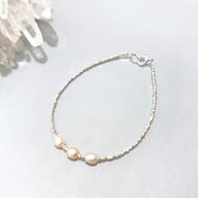 Ops Pearl silver bracelet- 粉膚色/珍珠/誕生石/極簡/純銀/限定