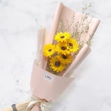 花語順心如意 6朵向日葵花束 乾燥花花束 畢業花束 父親節花束