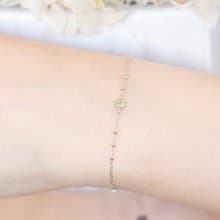 橄欖石925純銀小蛋糕手鍊