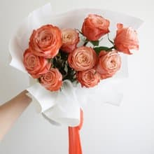 水蜜桃玫瑰花束 生日花束 求婚花束 女友禮物