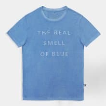 THE.REAL.BLUE 植物藍染 復古indigo 手繪蠟染 圓領短袖 T恤